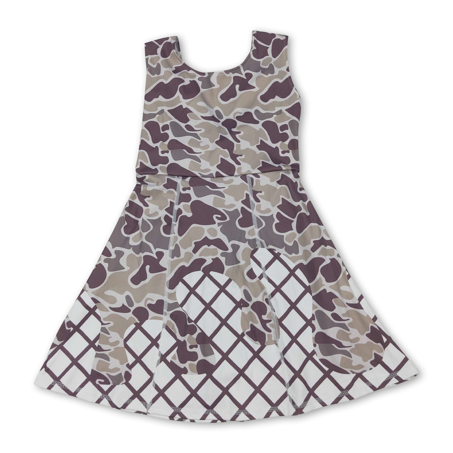 Ärmellose Camo-Eiscreme-Streusel Mädchen-Sportkleider