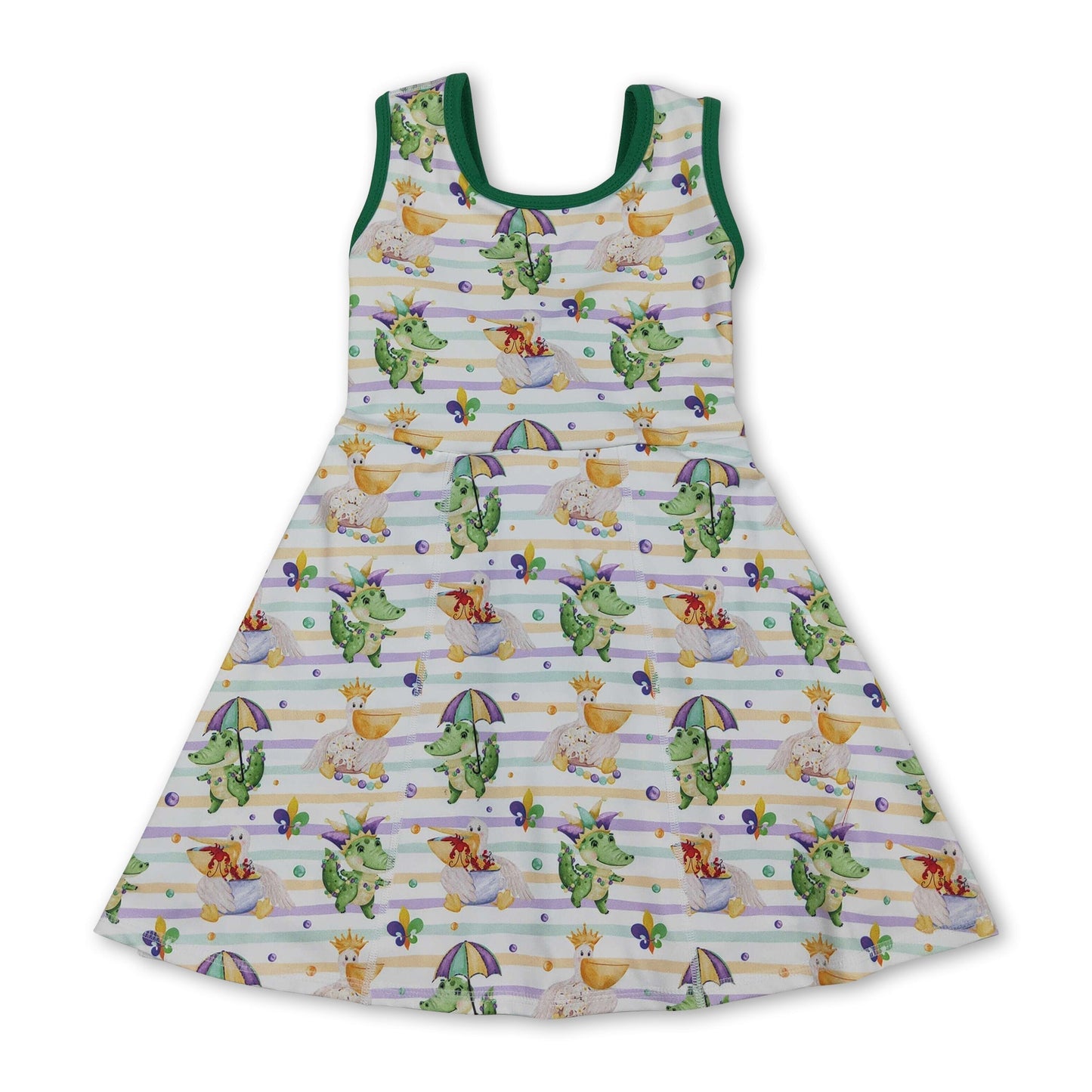Ärmelloses Alligator-Pelikan-Mädchen-Mardi-Gras-Sportkleid