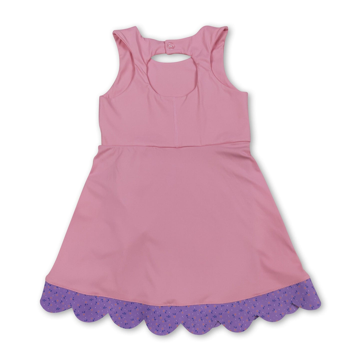 Ärmelloses Blumenmuster-Kleid mit Schleife für Mädchen, pink, Sommer, sportlich