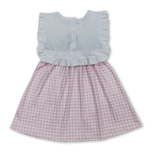 Child of god cross pink plaid girls Easter dresses