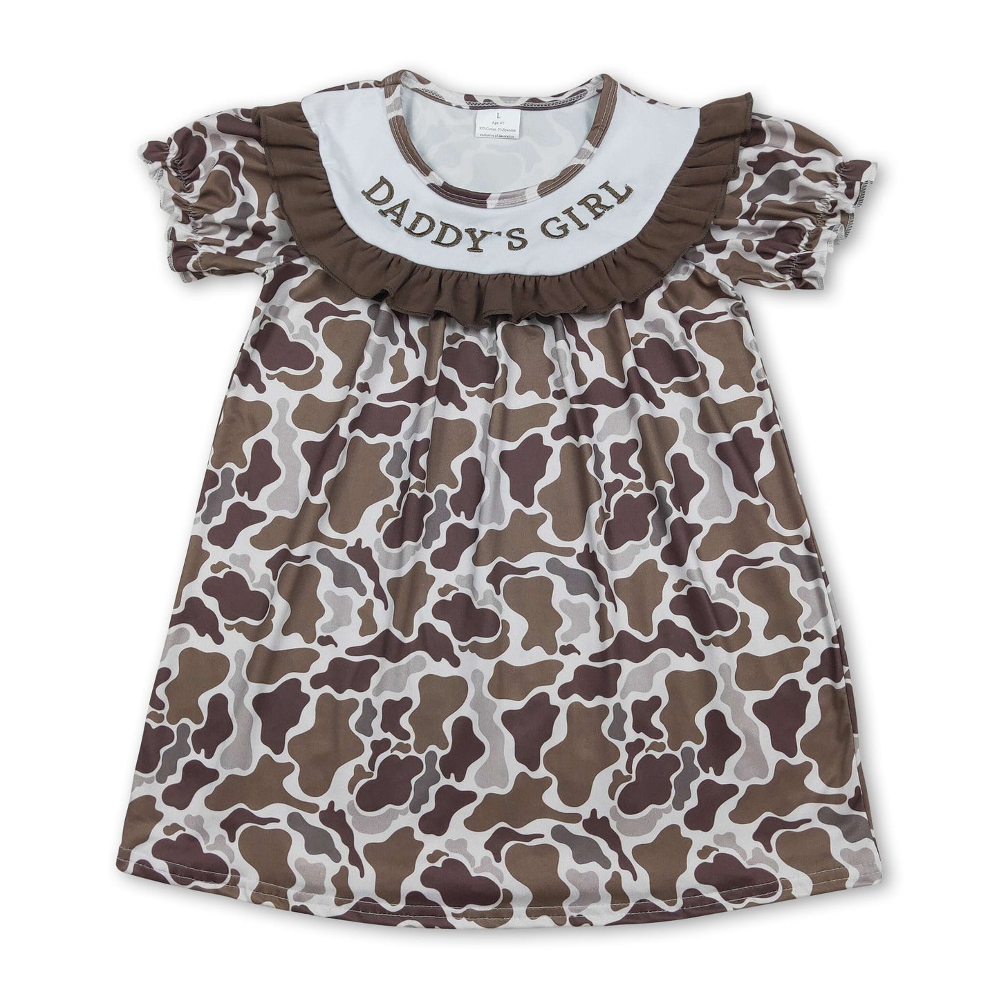 Kurzarm-Rüschenkleider für kleine "Daddy's Girl" in Camouflage