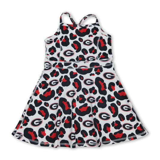 Trägerkleider rot Leopard G Kinder Mädchen Team sportlich