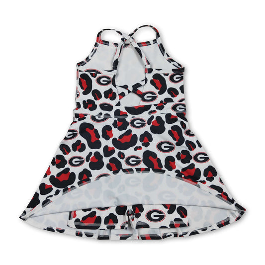 Trägerkleider rot Leopard G Kinder Mädchen Team sportlich