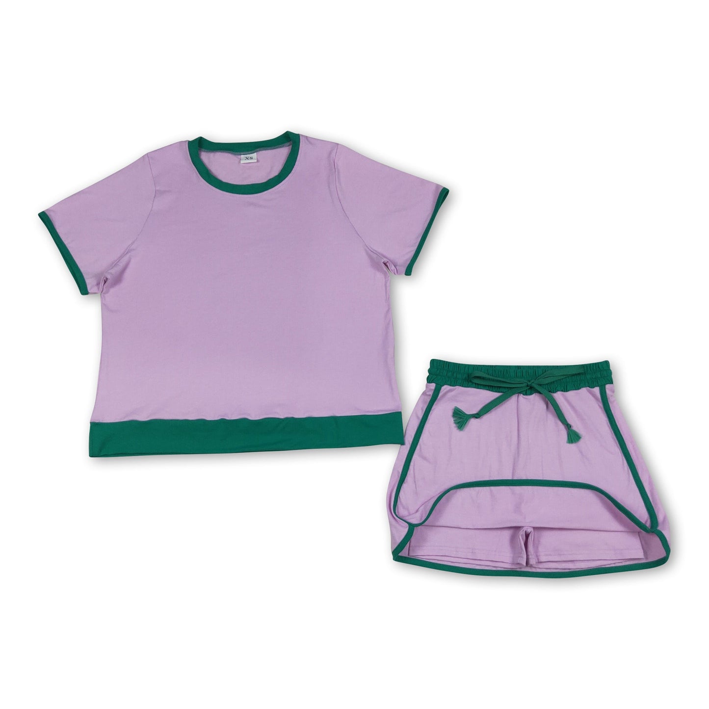 Pink grün Baumwolle Top Rock Outfits für erwachsene Frauen