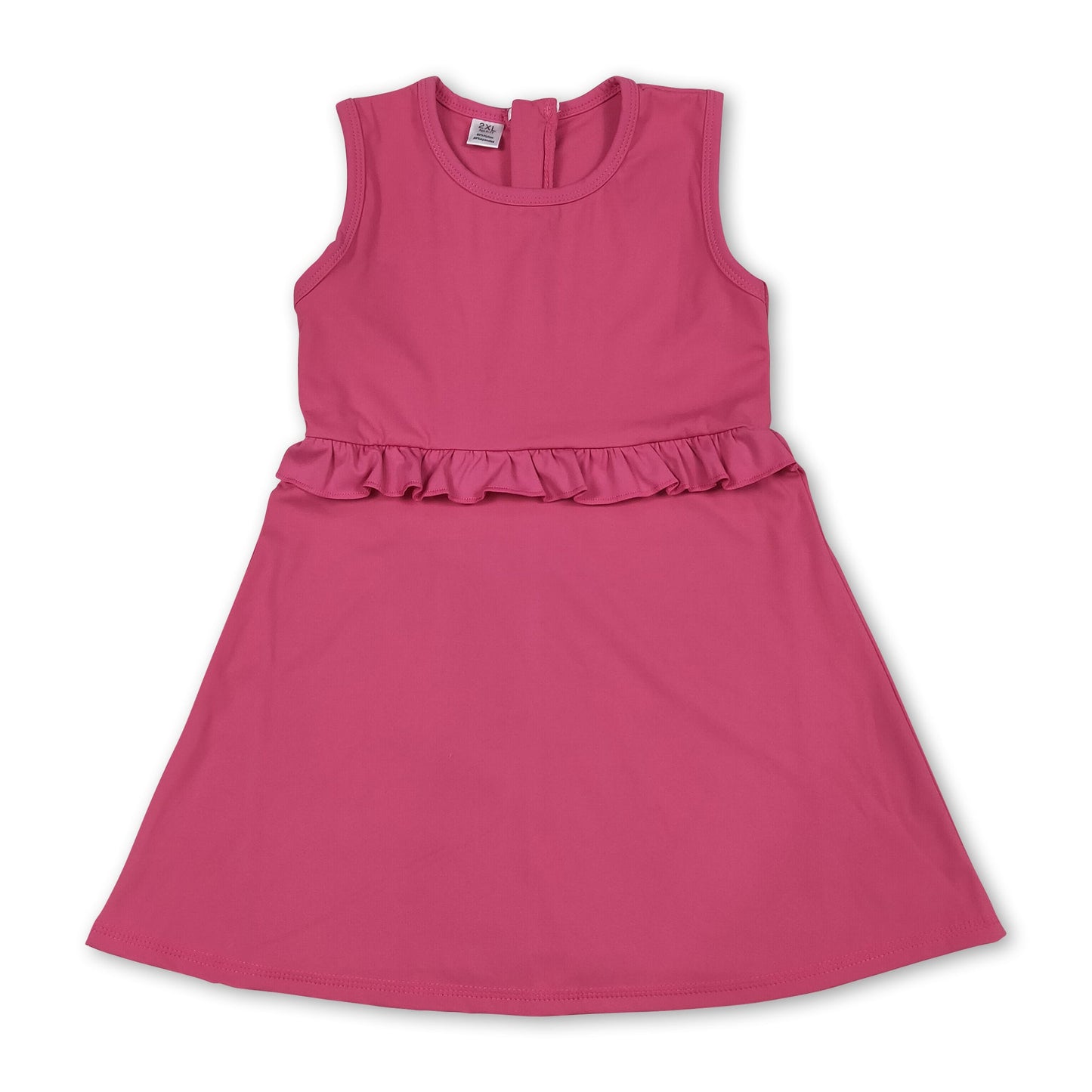 Ärmellose, leuchtend pinke Sportkleider mit Rüschen für Mädchen