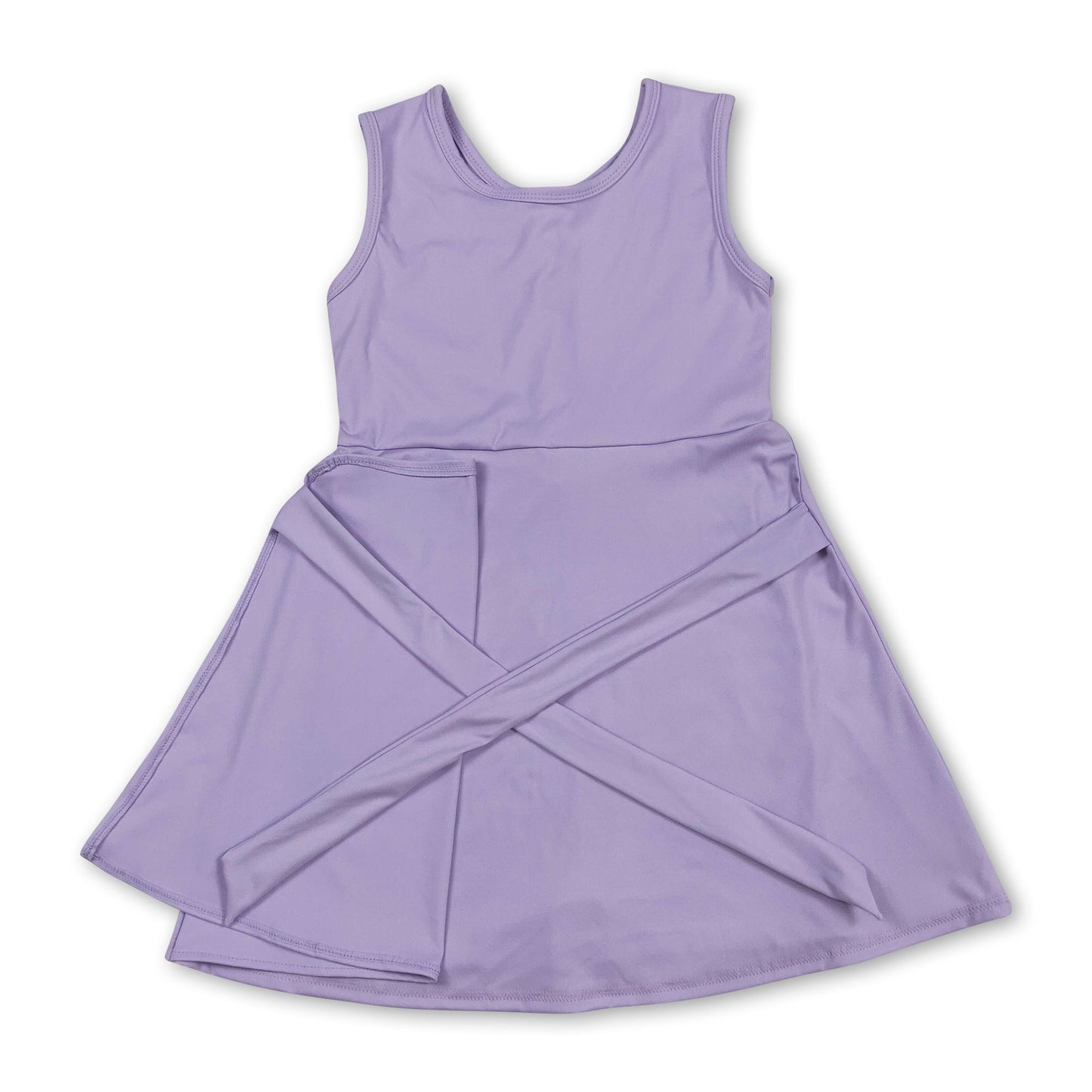 Lila ärmellose Kleider mit Schleife für Mädchen (Sportkleider)