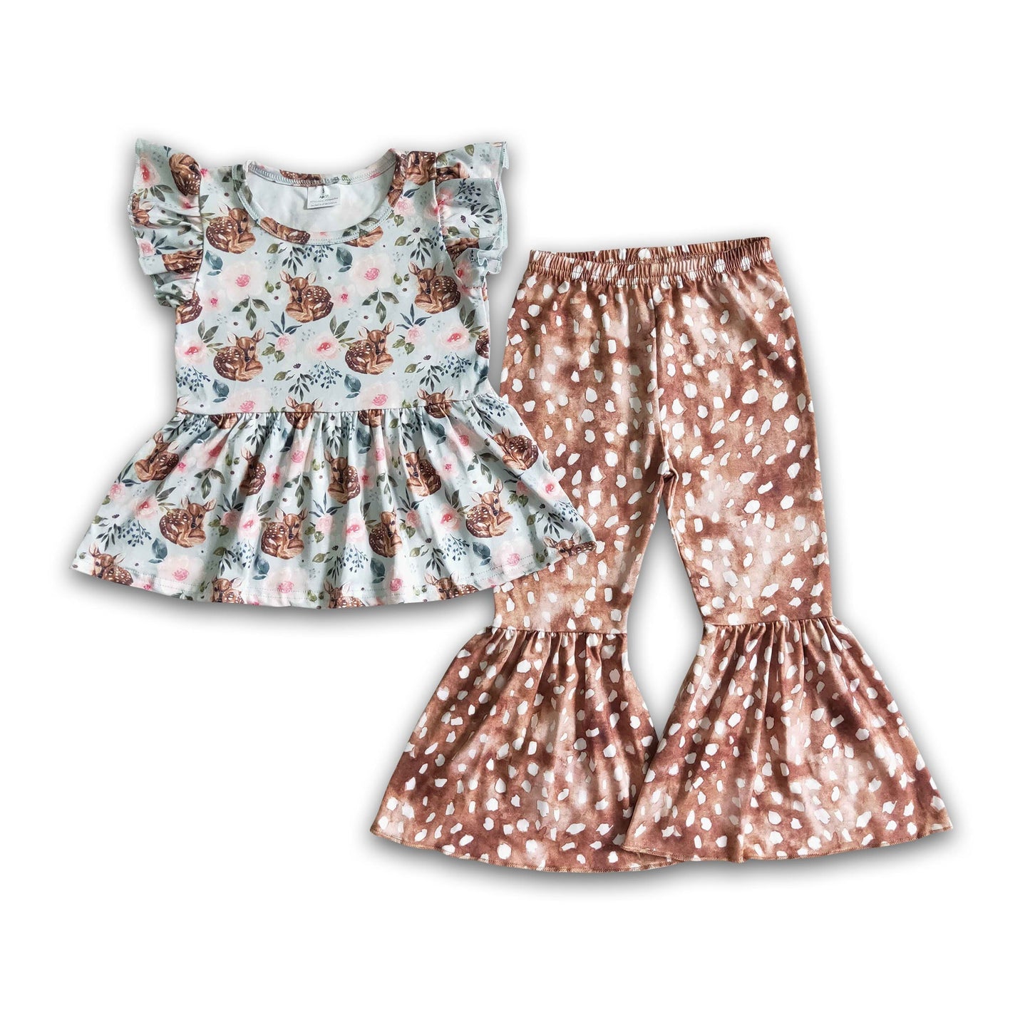 Hirsch Peplum Schlaghose Mädchen Set