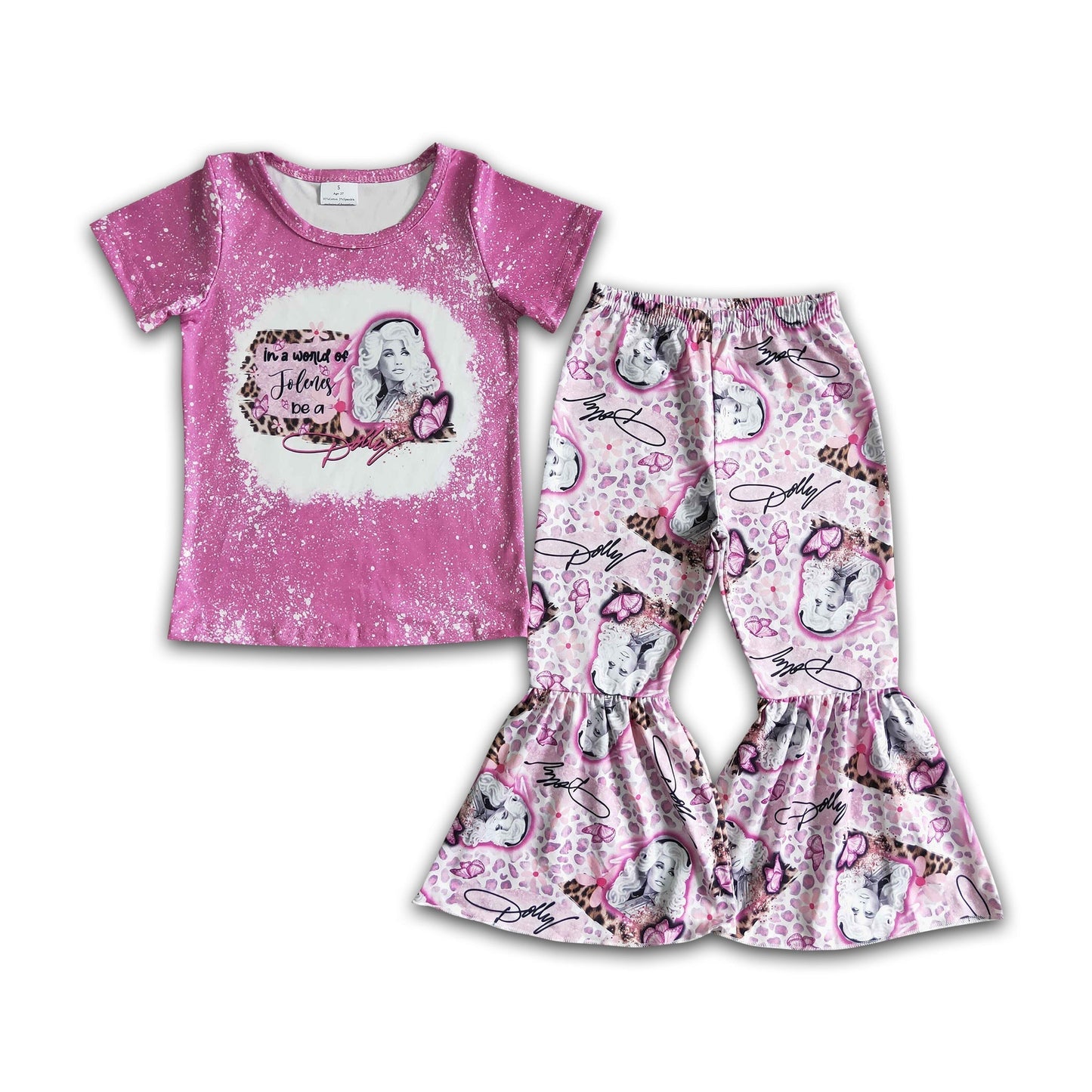 Gebleichtes Hemd Leopardenhose Sängerinnen Mädchen Boutique-Kleidung