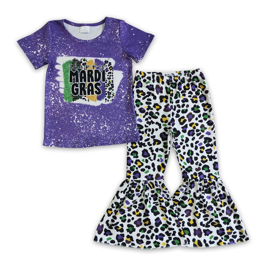 Fröhliches Mardi Gras Leoparden-Kinder-Mädchen-Outfits