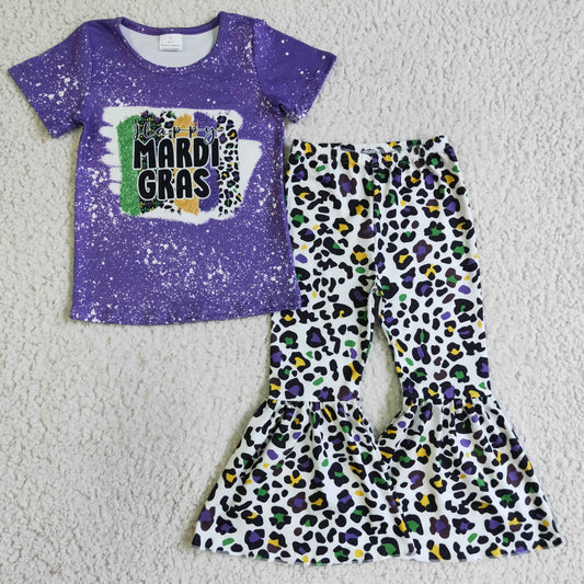 Fröhliches Mardi Gras Leoparden-Kinder-Mädchen-Outfits