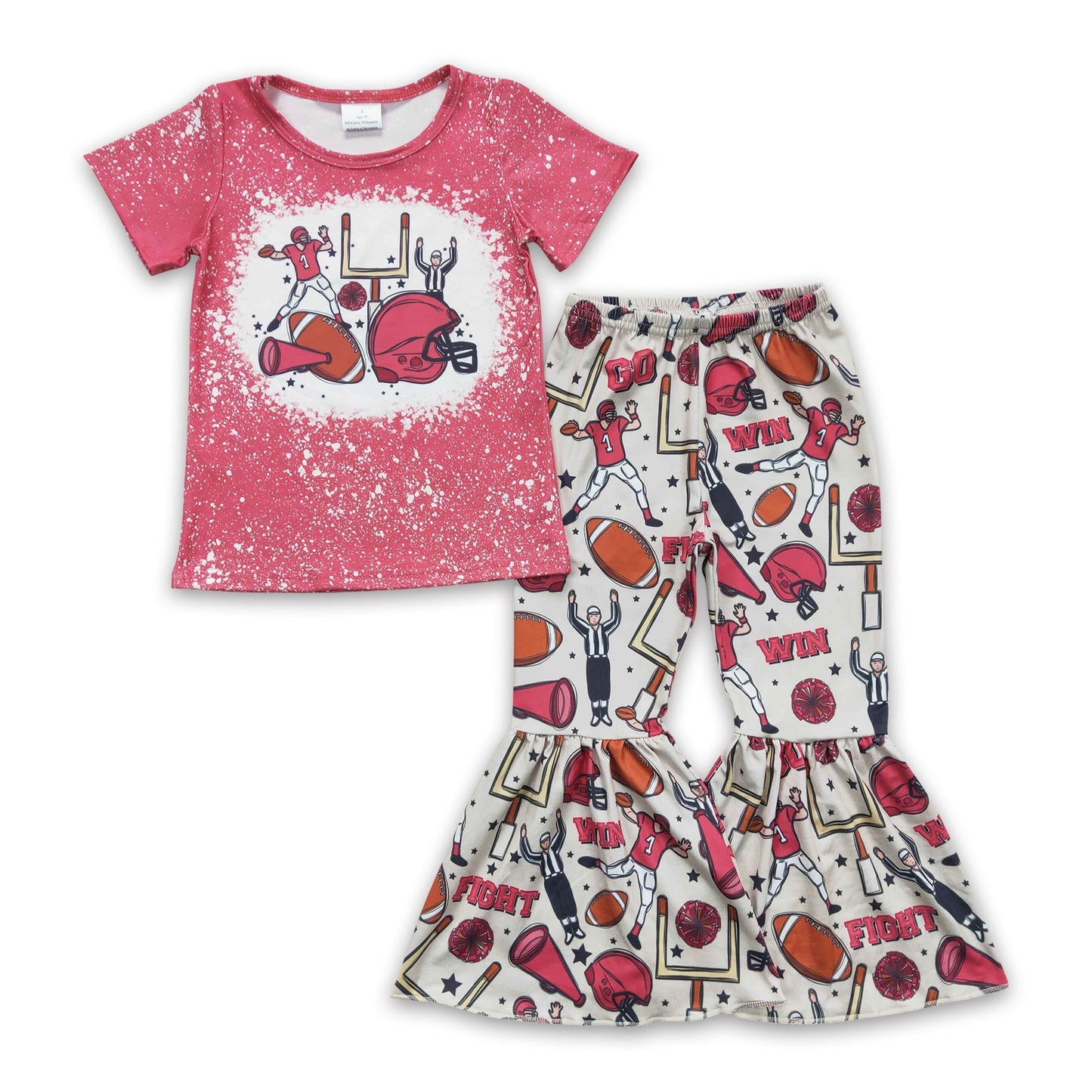 Ausgeblichenes Hemd Schlaghose Mädchen-Fußball-Outfits
