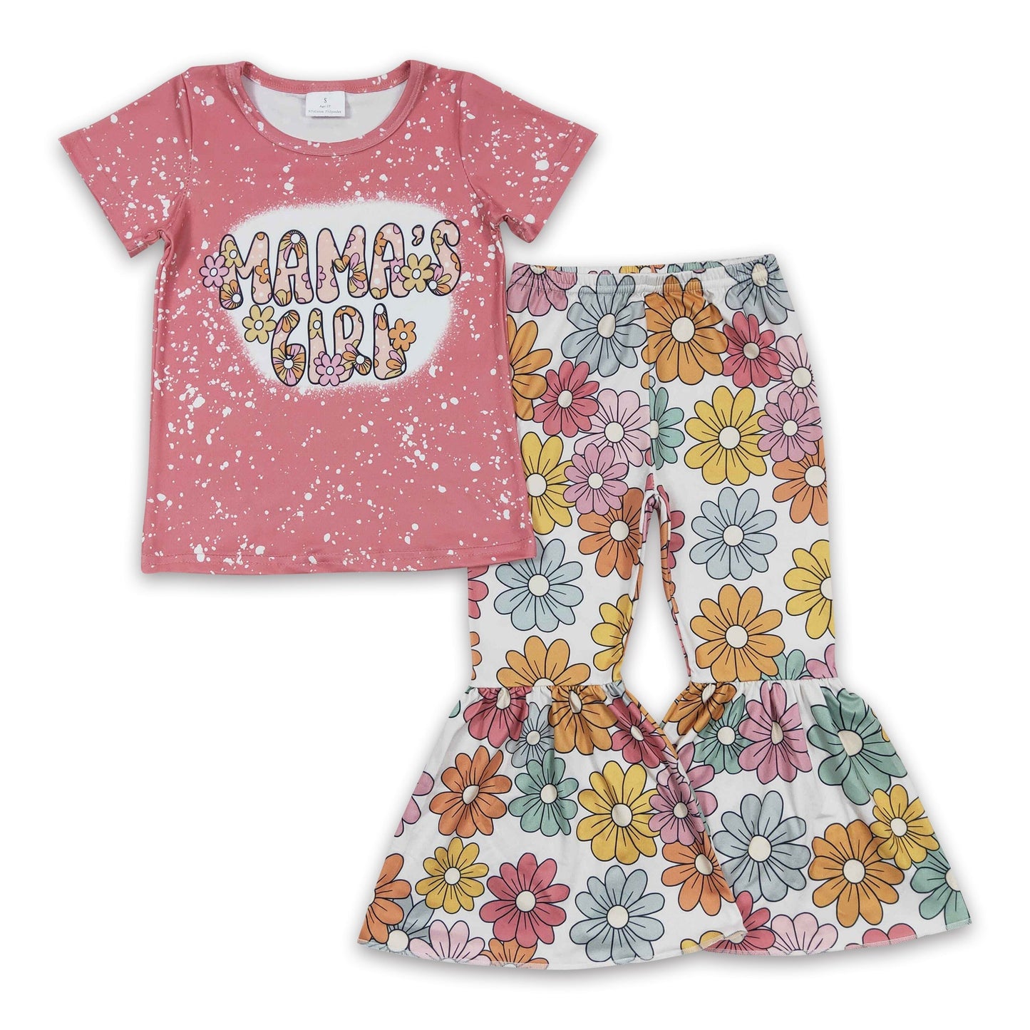Mama's Girl ausgeblichenes Shirt Blumenhose Baby Kinder Kleidung