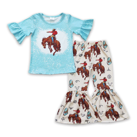 Western-Mädchenkleidung: Rodeoshirt, Schlaghose