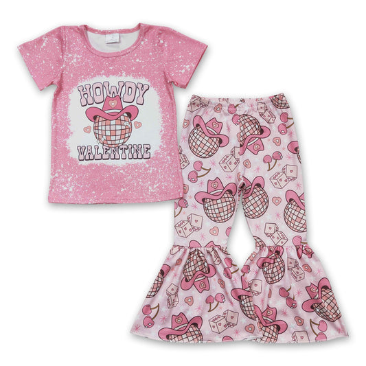 Howdy Valentine Shirt Schlaghose Pink Mädchenkleidung