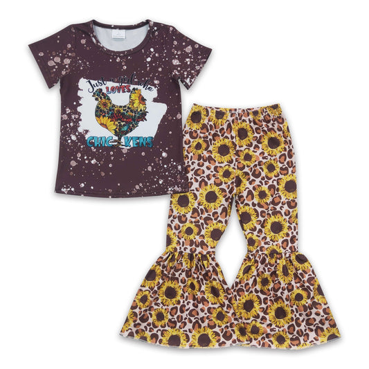Nur ein Mädchen, das Hühner, Leoparden und Sonnenblumen liebt, Hose, Mädchenkleidung