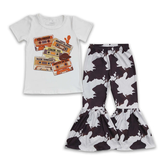 Kassetten Kaktus Musik Shirt Schlaghose Mädchen Outfits
