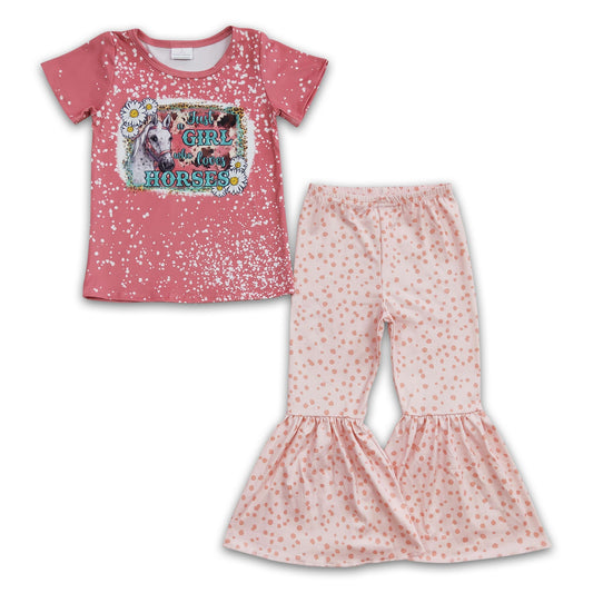 Just a girl who loves horses Hemdhose Kinder Mädchen Kleidung Set