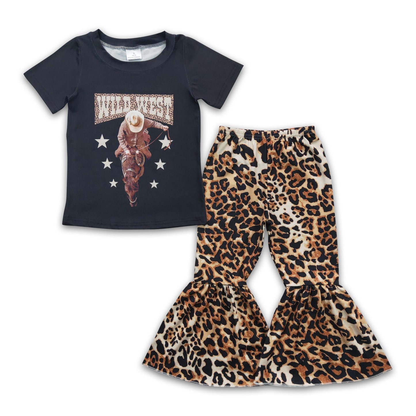 Wild-West-Pferderodeo-Leoparden-Mädchen-Bekleidungsset