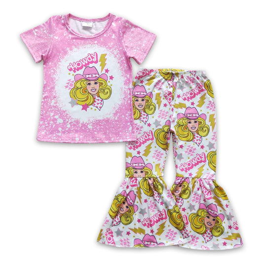 Hallo rosa Oberteil Schlaghose Partykleidung für Mädchen