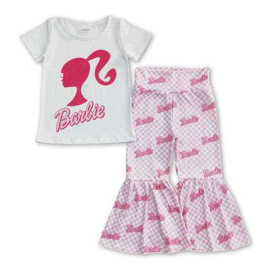 Weißes Hemd, pink karierte Partykleidung für Mädchen
