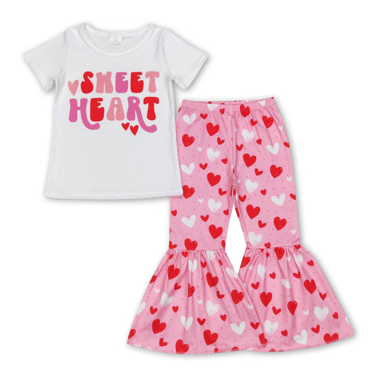 Herz-Oberteil Schlaghose Mädchen-Valentinstags-Outfits
