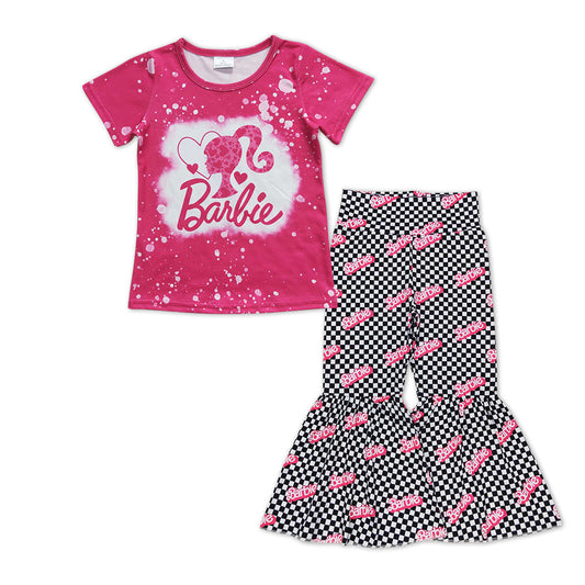 Hot Pink ausgebleichtes Hemd karierte Hose Party-Mädchen-Kleidung