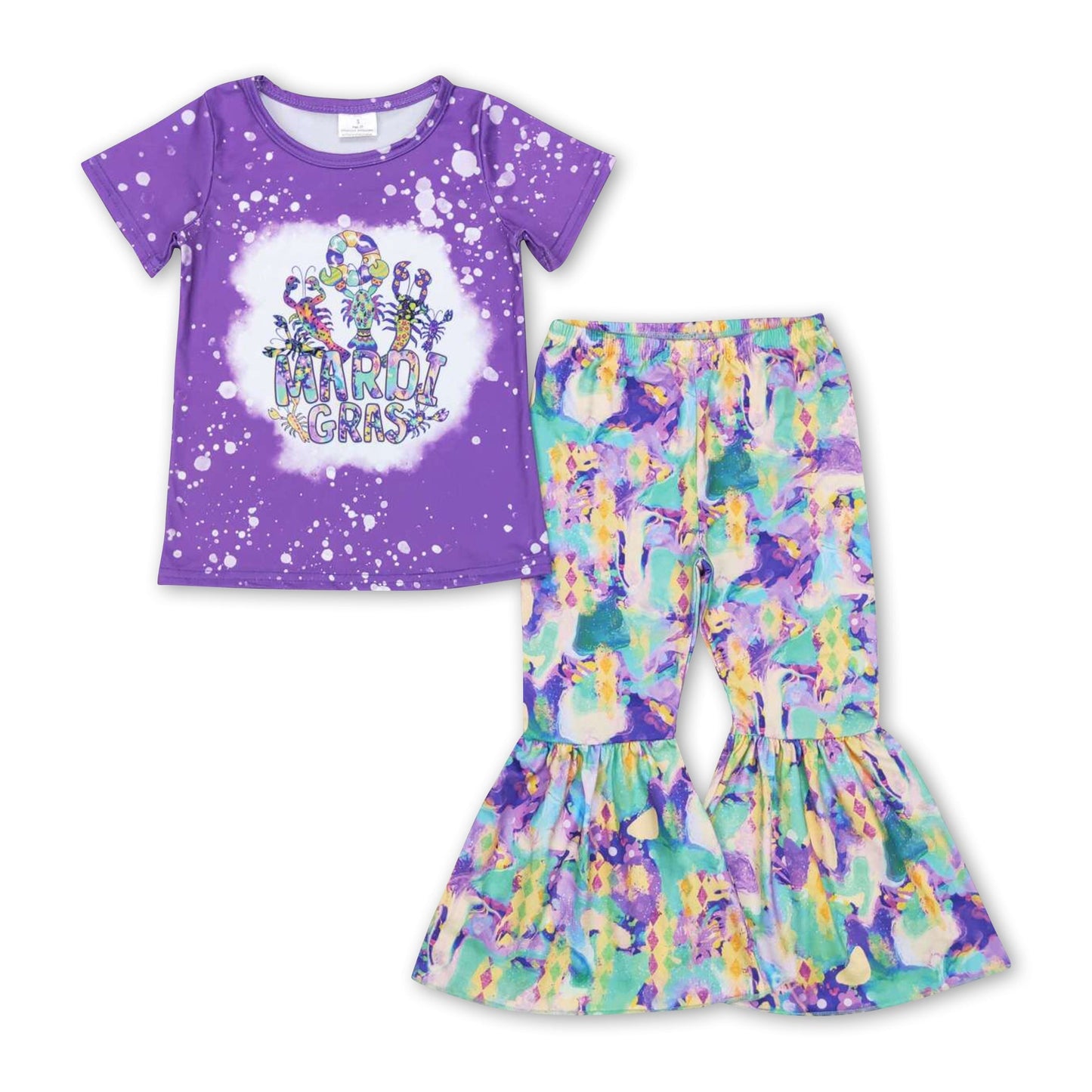 Crawfish Mardi Gras gebleichtes Top Batik-Hose Mädchenkleidung