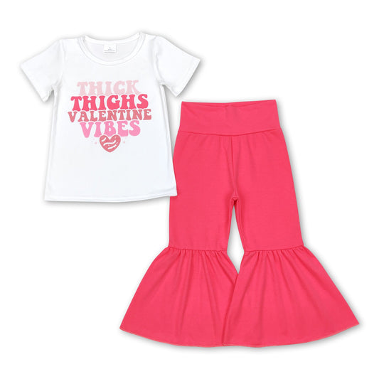 Herz Valentinstag-Vibes Oberteil Hose Mädchen Kleiderset