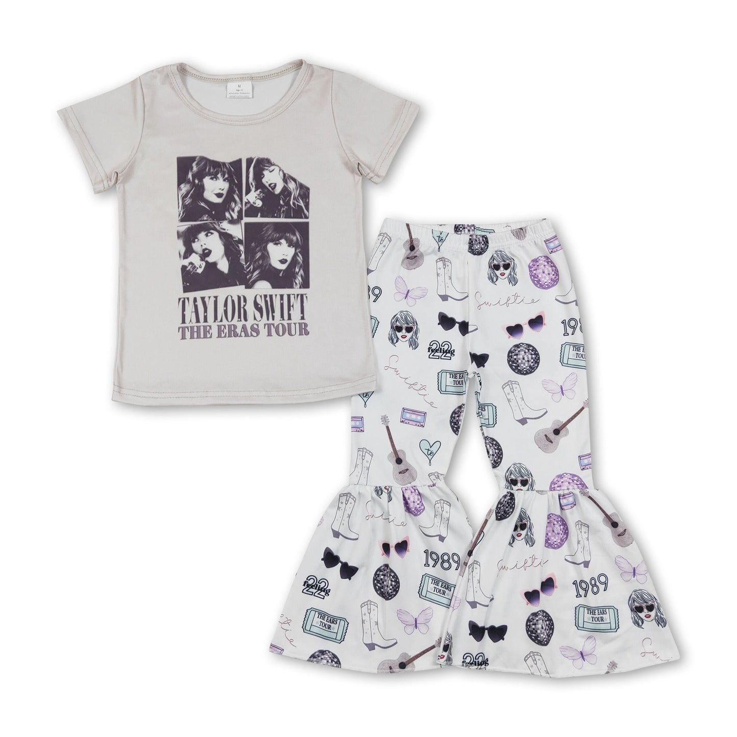 Kurzärmliges Patchwork-Hemd, Hosen, Sängerinnen-Outfits