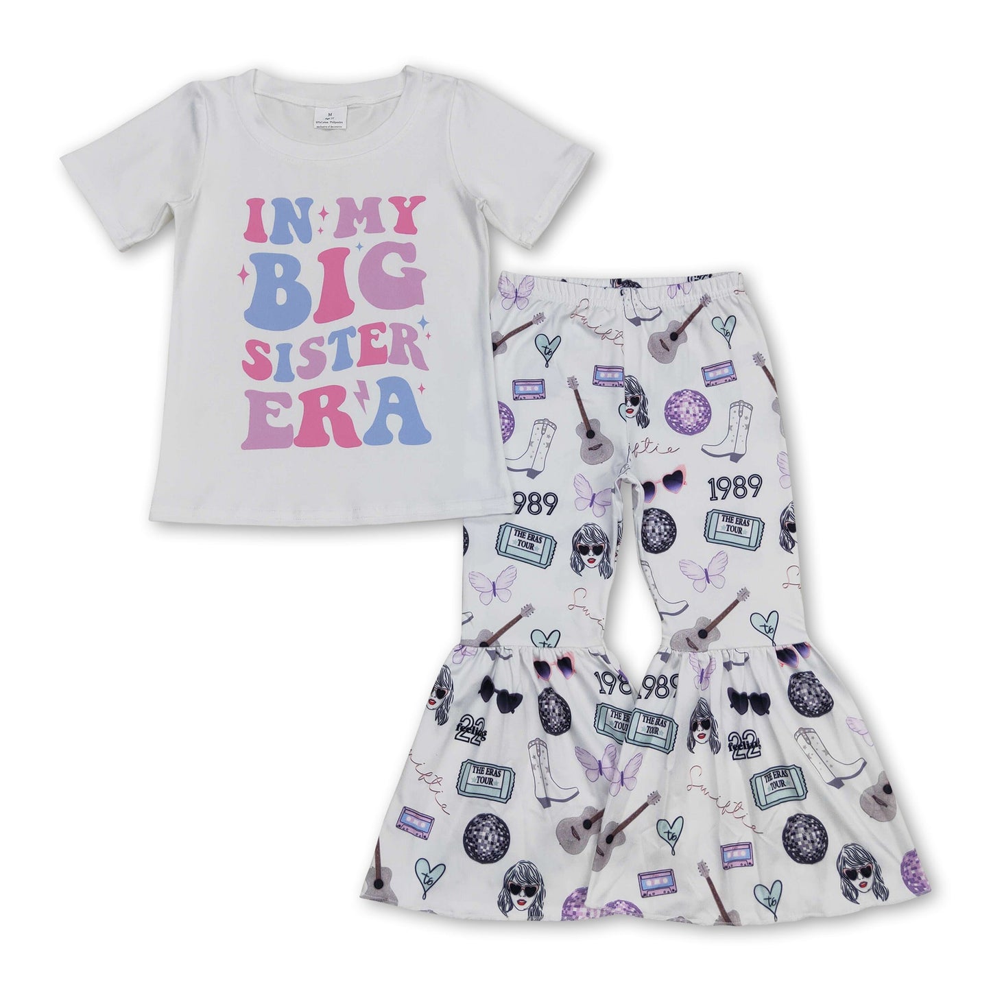 Große Schwester Oberteil Schlaghose Sängerin Mädchen Outfits