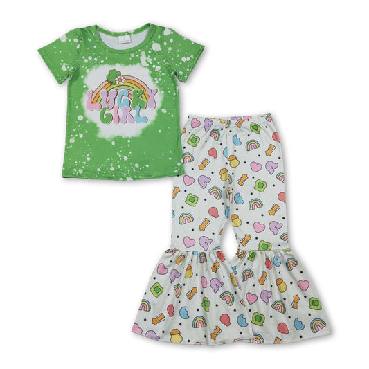 Grünes Glückskind Regenbogen Mädchen St. Patrick's Day Kleidung