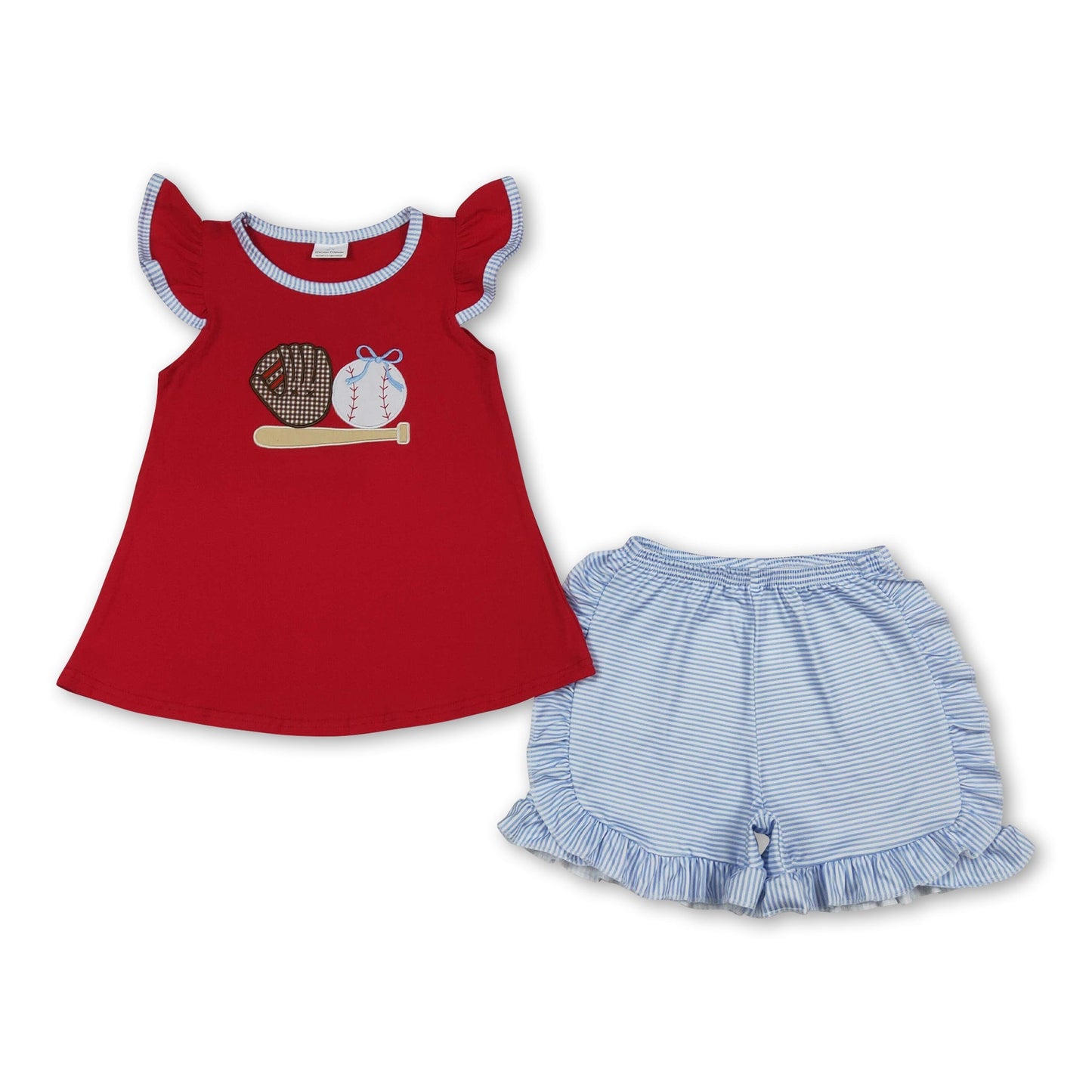 Baseball-Trägertop Gestreifte Shorts Mädchen Sommeroutfit