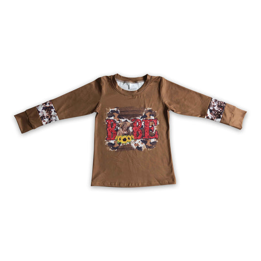 Hochlandrind Baby Sonnenblume Mädchen Western-Shirt