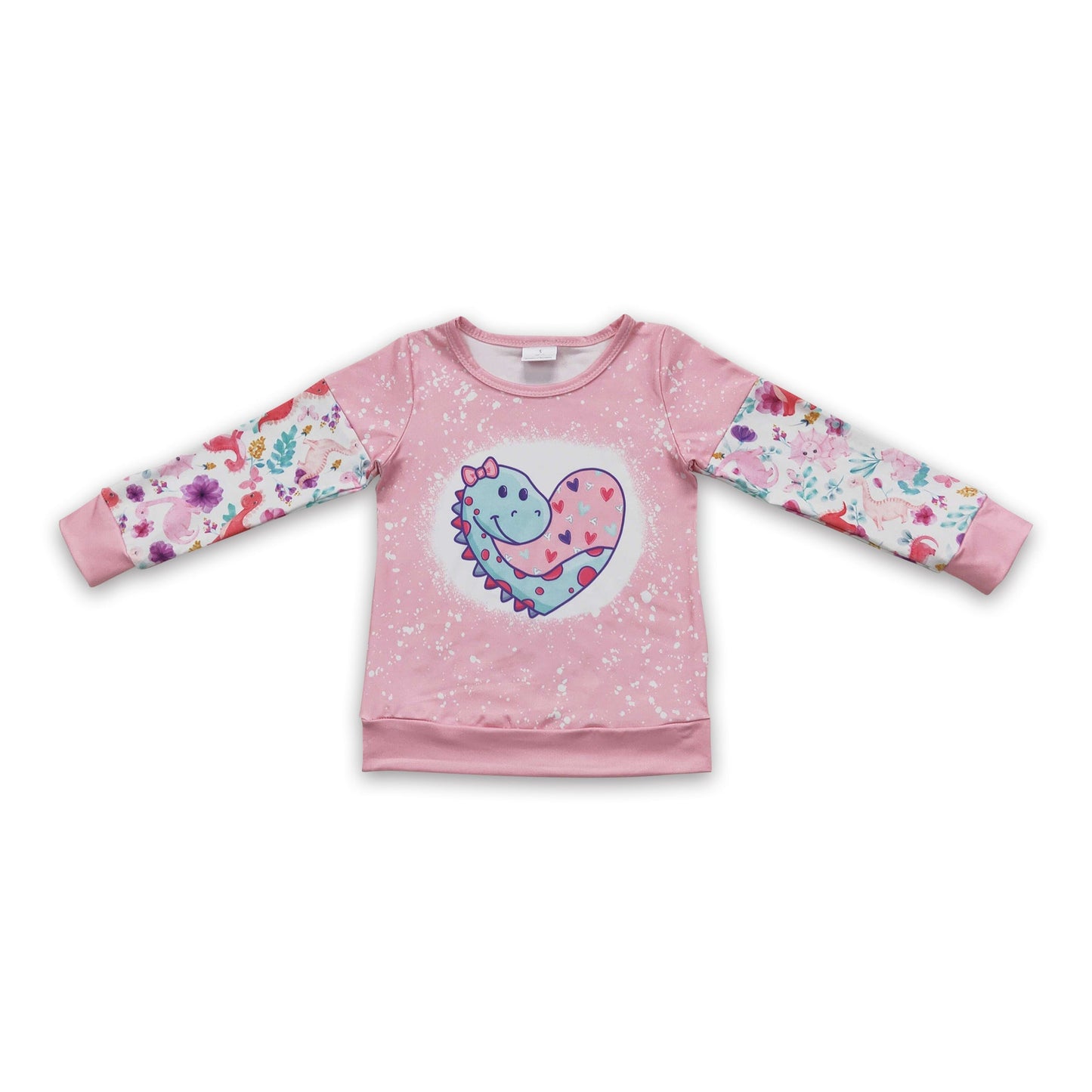 Dinosaurier Herz rosa Kinder Mädchen Valentinstag Sweatshirt