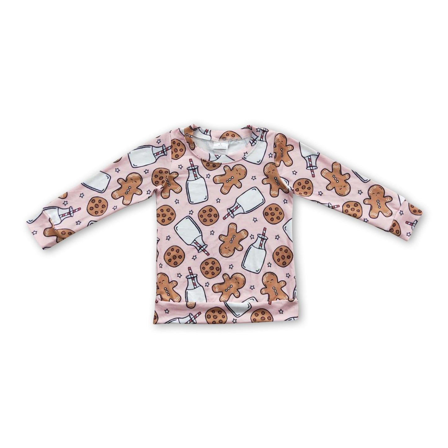 Langärmeliges Lebkuchen-Milchmädchen-Weihnachtsshirt
