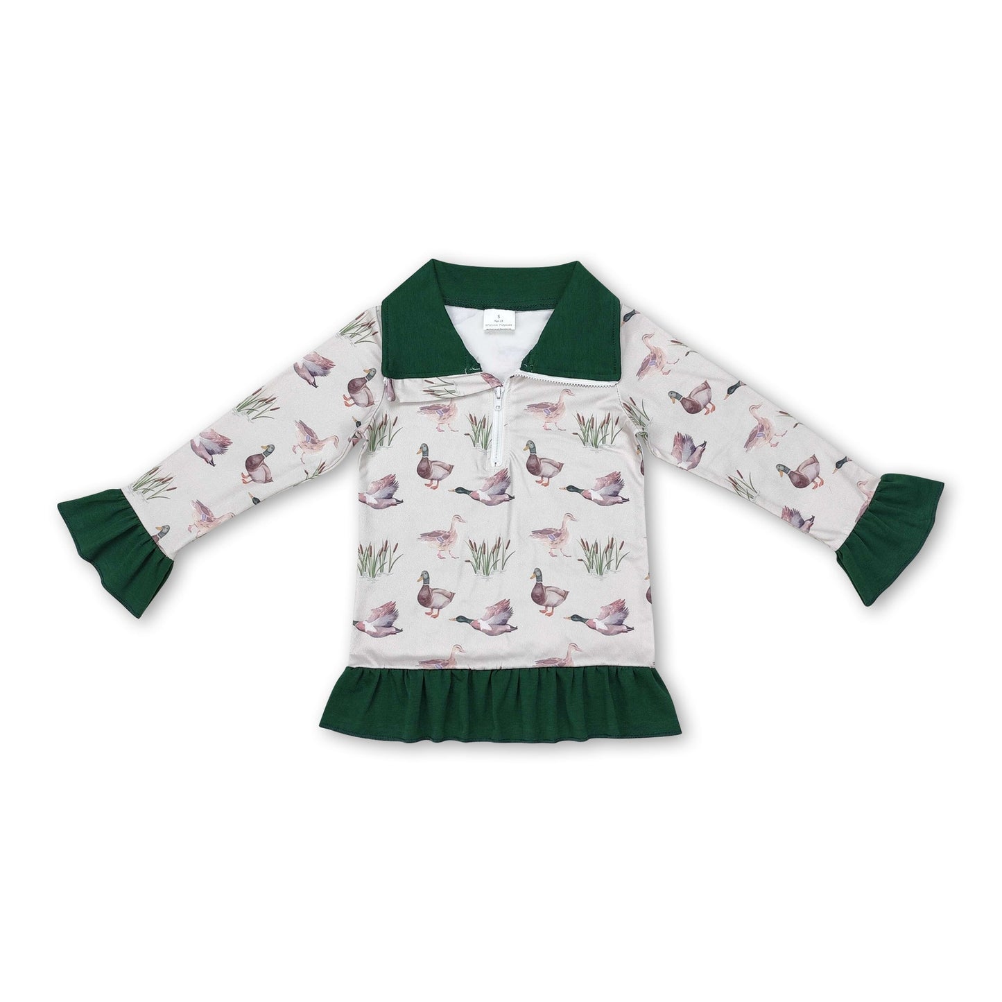 Langarmrüschen-Enten-Mädchen-Jagdpullover