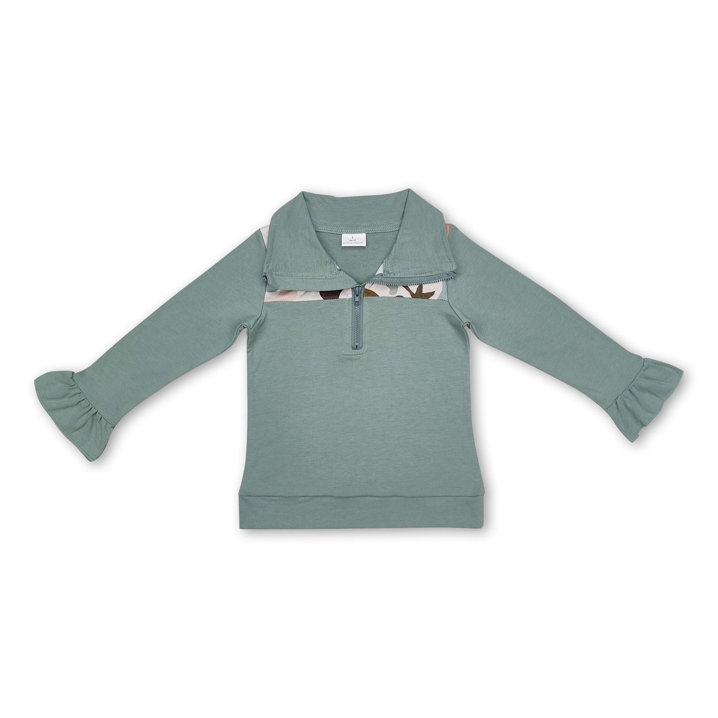Langarm Ente Hund Camouflage Kinder Mädchen Reißverschluss Pullover
