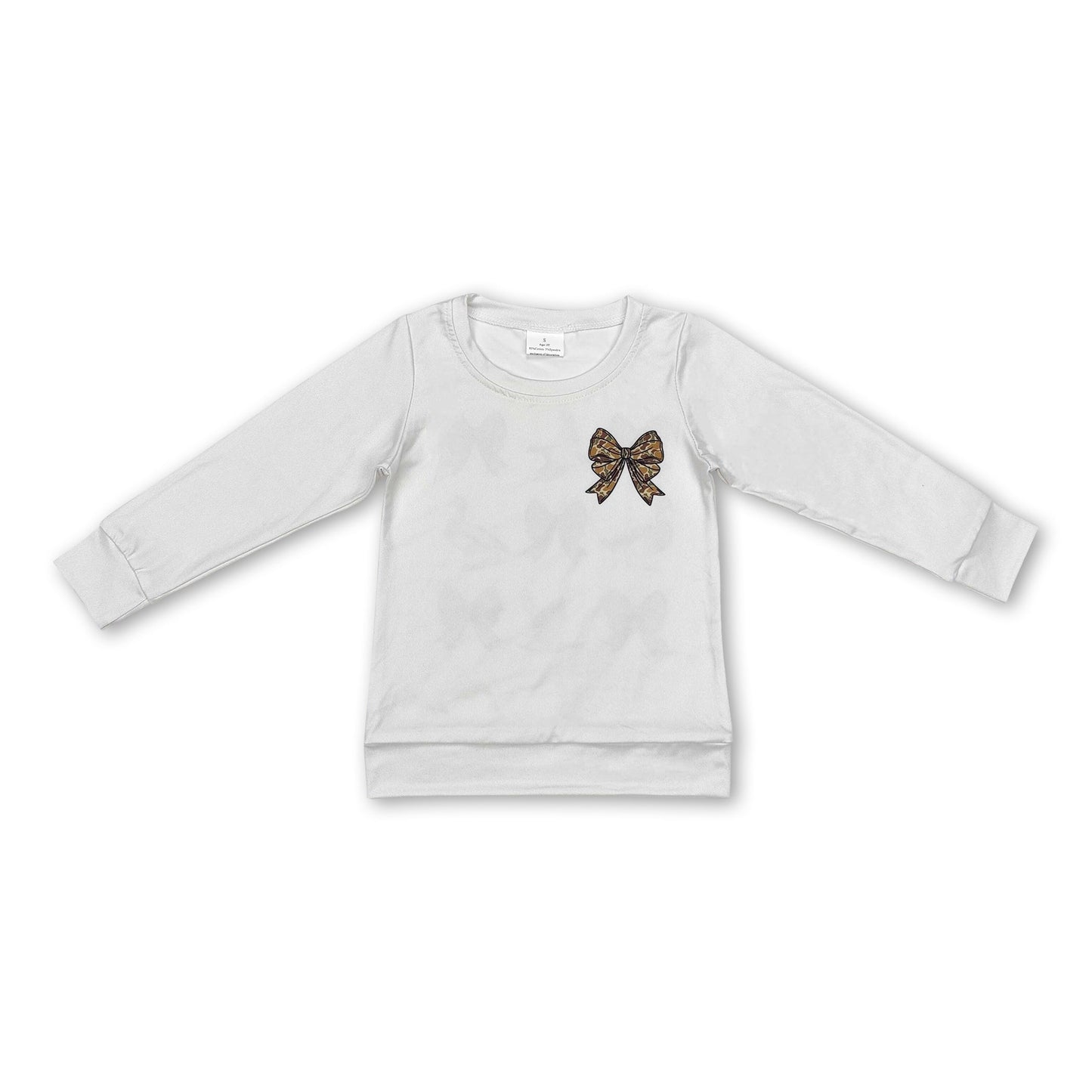 Langarm-Shirt für Mädchen mit Enten-Tarnmuster und Schleife