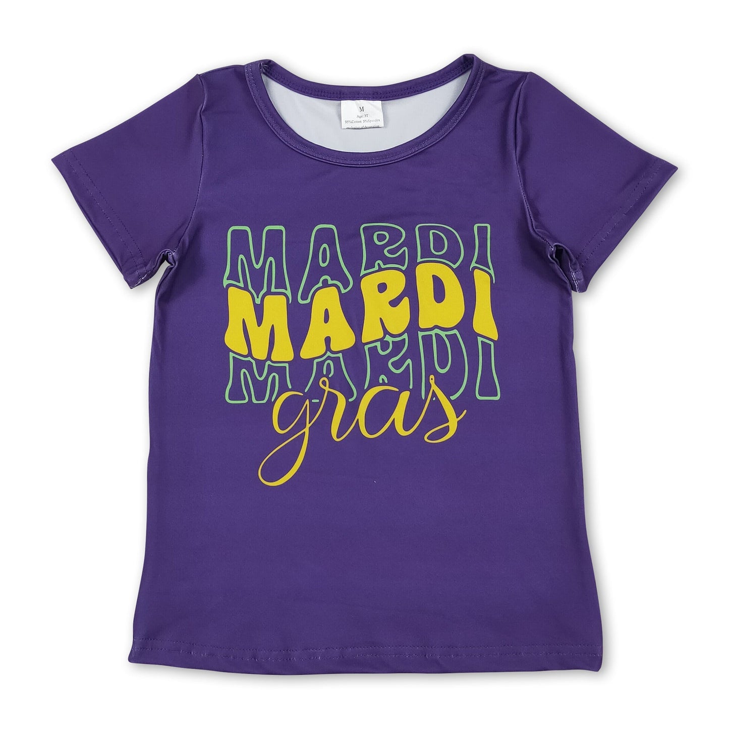 Kurzarm lila Mardi Gras Mädchen-Sommertop
