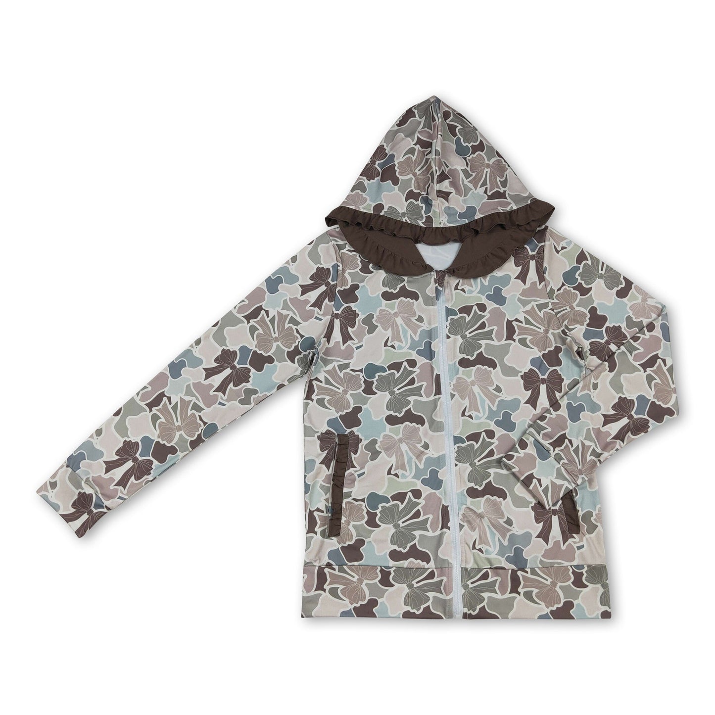 Hunting dog deer duck camo adult women zipper hooded jacket