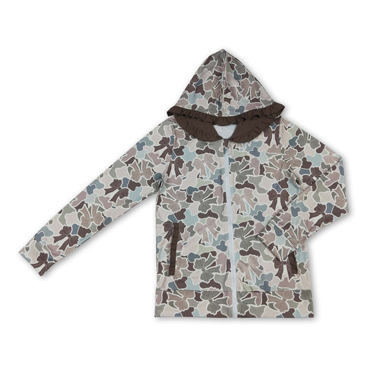 Jagdhund Hirsch Ente Camo Damen Reißverschluss Kapuzenjacke