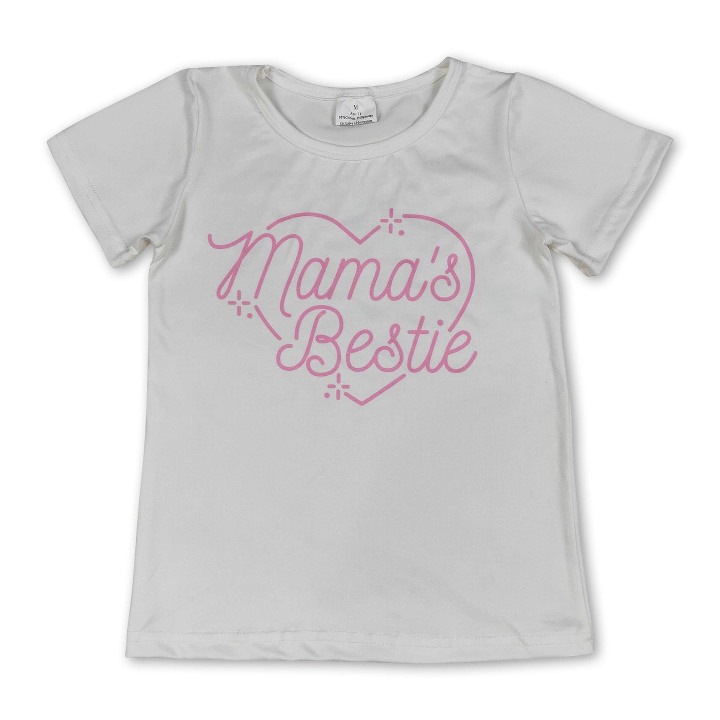 Kurzarm Mama's Bestie Herz Kinder Mädchen Valentinstag Shirt