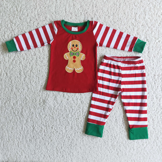 Lebkuchen-Applikation Baumwolle Weihnachten Jungen Pyjama