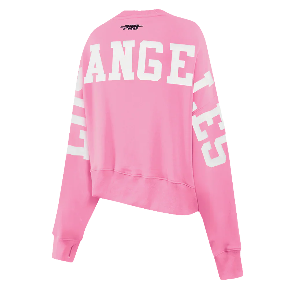 Pro Standard Damen LA Dodgers Cropped Wingspan Rundhalsshirt – Rosa