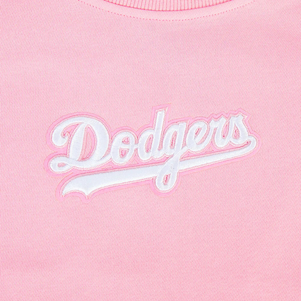 Pro Standard Damen LA Dodgers Cropped Wingspan Rundhalsshirt – Rosa