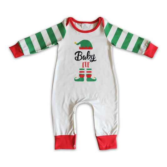 Grüner Hut Streifen Mini Baby Kinder Weihnachts-Strampler