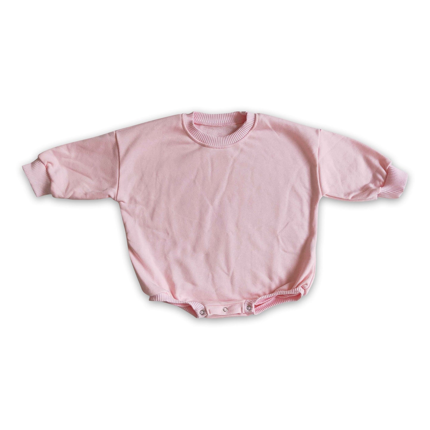 Rosa Baumwoll-Langarm-Strampler für Baby-Mädchen