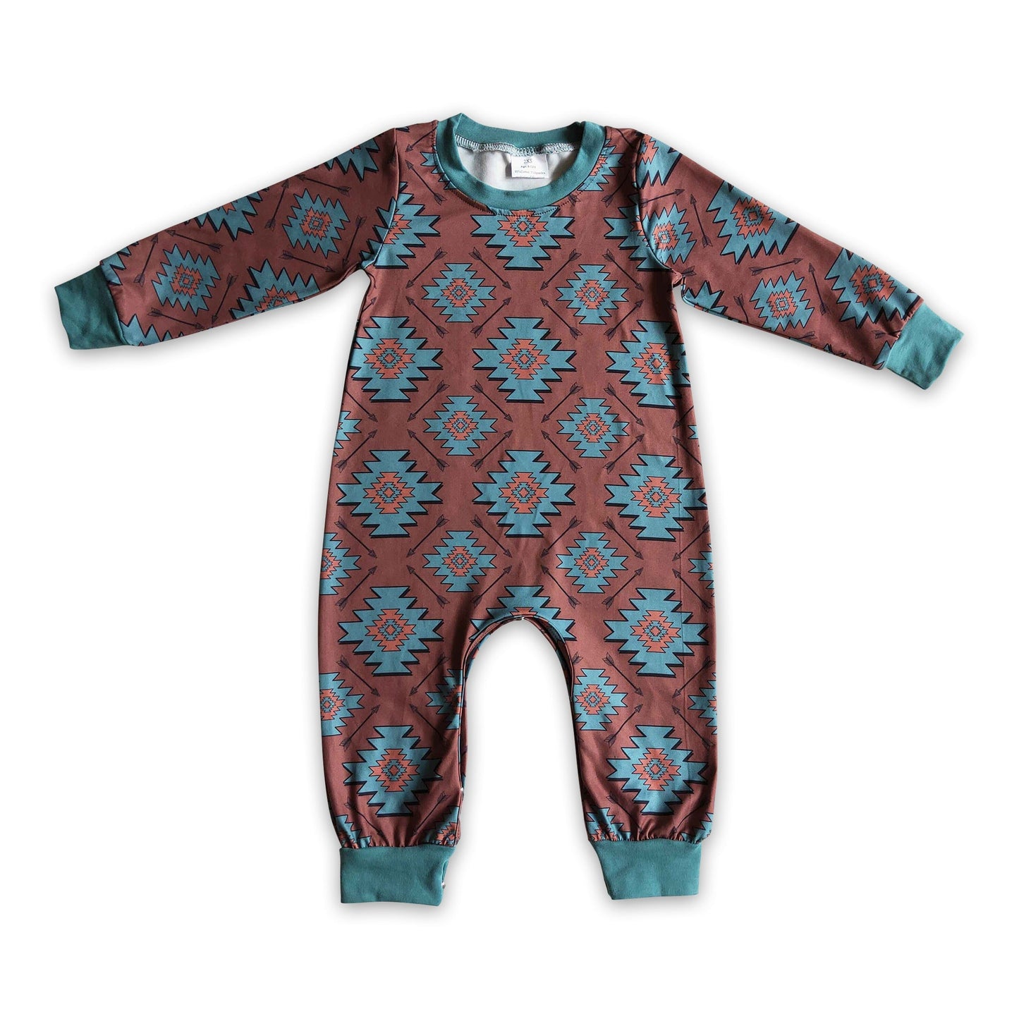 Pfeil Türkis Azteken Langarm Strampler für Baby-Jungen im Western-Stil