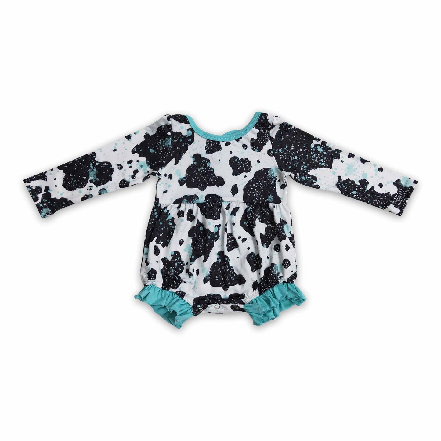 Kuh-Schleife Langarm-Strampler für Baby-Mädchen