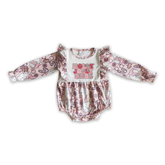 Holly Jolly Babe Santa Langarm-Strampler für Baby-Mädchen